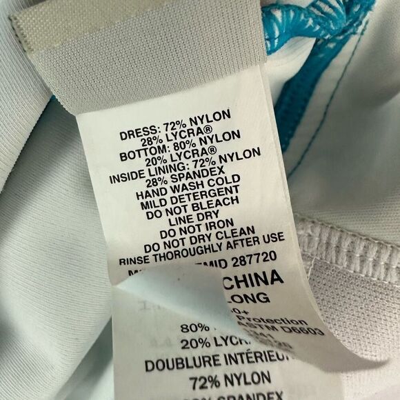 LL Bean One-Piece Halter Swim Dress 16 Long - Picture 10 of 10